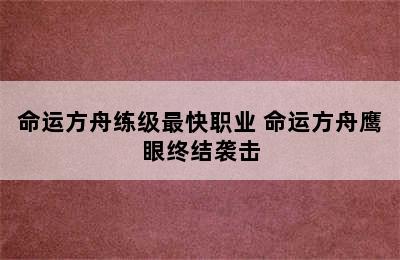 命运方舟练级最快职业 命运方舟鹰眼终结袭击